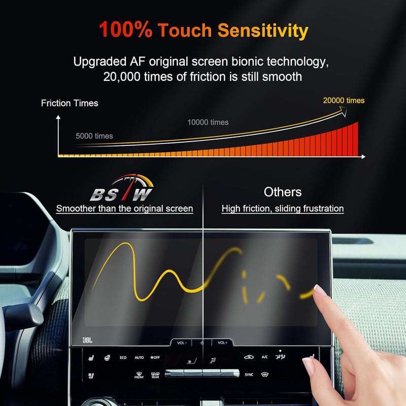 BSTW for 2024 Toyota bZ4X Screen Protector for 2023-2025 Subaru Solterra Limited/Touring & 2023-2025 Toyota bZ4X XLE 12.3-Inch Display Accessories Soft Nano Protective Film 2PCS (bZ4X 12.3-In Nano) - Image 4